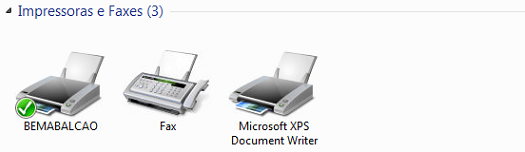 lista das impressoras instaladas no computador.