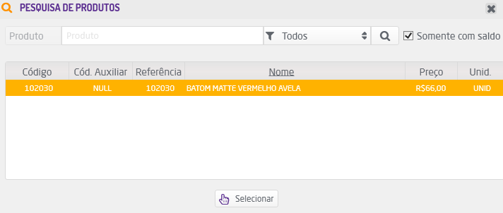 Pesquisa de produtos