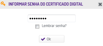 Informar senha
