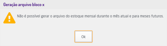 Mensagem sobre a geração de arquivo no mês atual