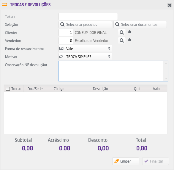 Trocas e Devoluções