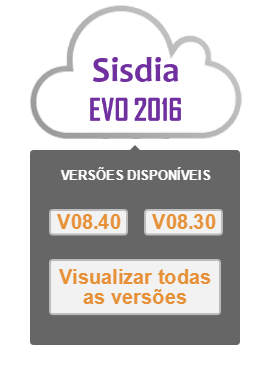 Versões disponíveis do Sisdia  EVO2016