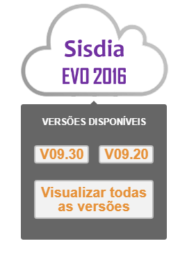 Versões disponíveis do Sisdia  EVO2016