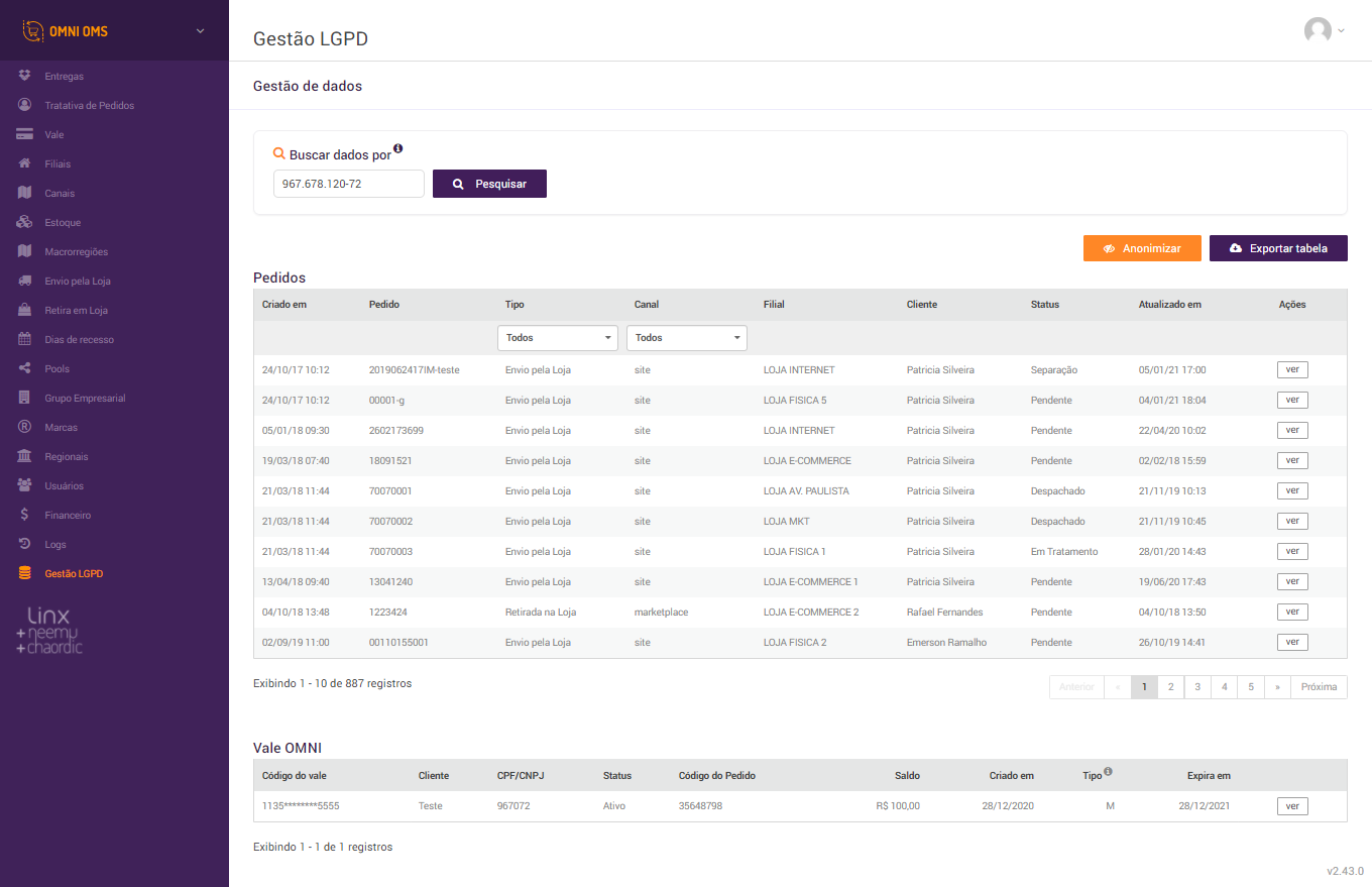 Ilustração da tela de localizar um titular.