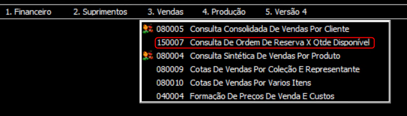 Visual Linx Gerencial Como Encontrar A Tela Consulta De Ordem De Reserva X Qtde Disponível 7959