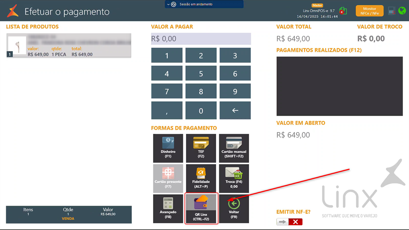 Shopping - Linx UX > Linx OmniPOSe - Configuração - Como ativar o QR Linx em um novo terminal? > image-2025-4-16_16-25-32.png