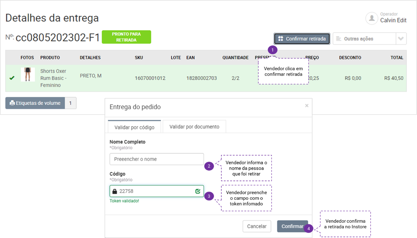 Figura 4 - Validação do token no Instore Figura 4 - Validação do token no Instore